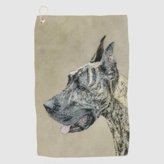 Great Dane (Brindle) schilderen - Oorspronkelijke  Golfhanddoek (Voorkant)