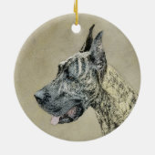 Great Dane (Brindle) schilderen - Oorspronkelijke  Keramisch Ornament (Achterkant)