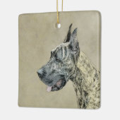 Great Dane (Brindle) schilderen - Oorspronkelijke  Keramisch Ornament (Links)