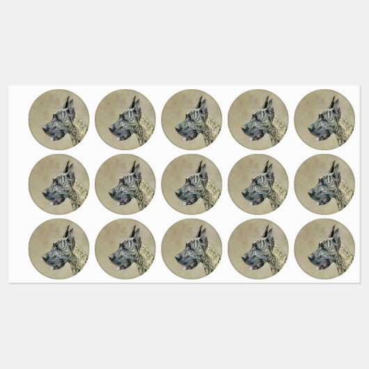 Great Dane (Brindle) schilderen - Oorspronkelijke Labels (Vel)