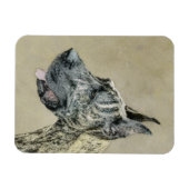 Great Dane (Brindle) schilderen - Oorspronkelijke  Magneet (Horizontaal)