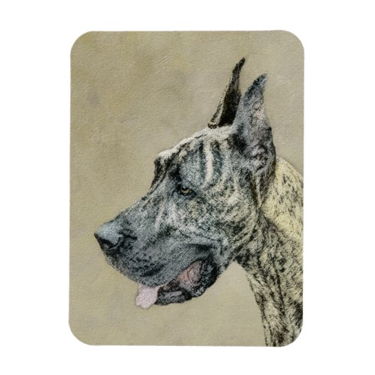 Great Dane (Brindle) schilderen - Oorspronkelijke  Magneet (Verticaal)