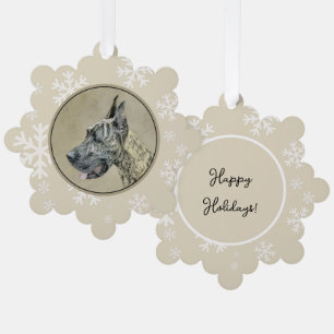 Great Dane (Brindle) schilderen - Oorspronkelijke Ornament Kaart