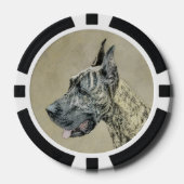 Great Dane (Brindle) schilderen - Oorspronkelijke  Poker Chips (Voorkant)