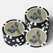 Great Dane (Brindle) schilderen - Oorspronkelijke  Poker Chips (Opstapeling)