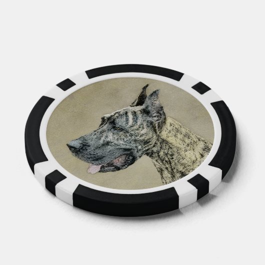 Great Dane (Brindle) schilderen - Oorspronkelijke  Poker Chips (Enkel)