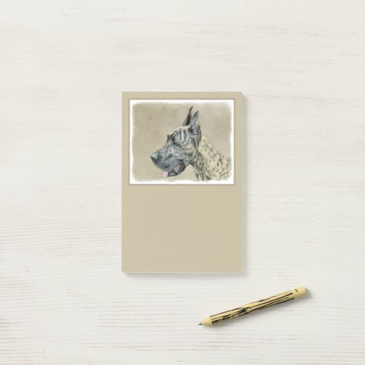 Great Dane (Brindle) schilderen - Oorspronkelijke  Post-it® Notes (Op bureau)