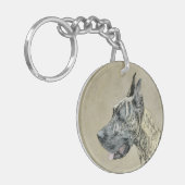 Great Dane (Brindle) schilderen - Oorspronkelijke  Sleutelhanger (Voorkant Links)