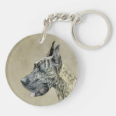 Great Dane (Brindle) schilderen - Oorspronkelijke  Sleutelhanger (Achterkant)