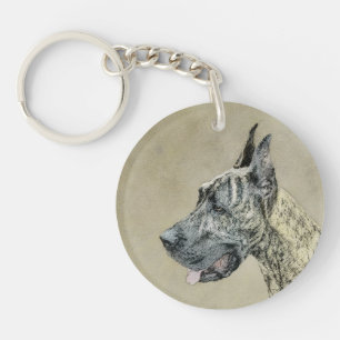 Great Dane (Brindle) schilderen - Oorspronkelijke  Sleutelhanger