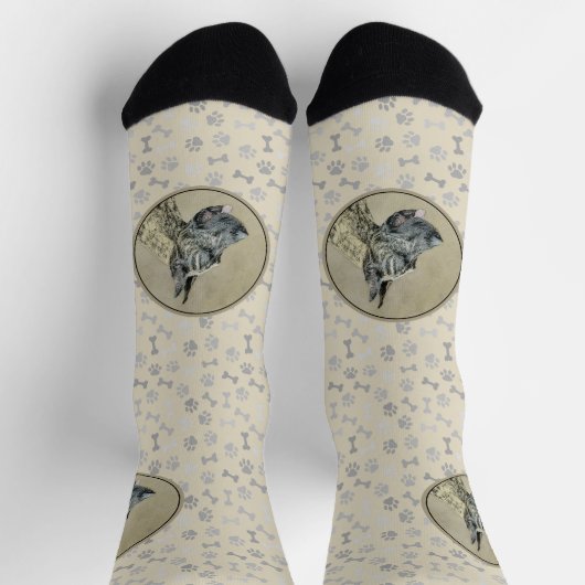 Great Dane (Brindle) schilderen - Oorspronkelijke  Sokken (Top)