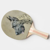 Great Dane (Brindle) schilderen - Oorspronkelijke  Tafeltennisbatje (Zijkant)