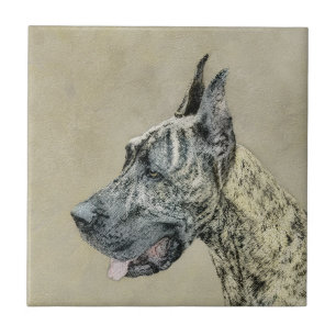 Great Dane (Brindle) schilderen - Oorspronkelijke  Tegeltje