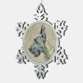 Great Dane (Brindle) schilderen - Oorspronkelijke Tin Sneeuwvlok Ornament (Rechts)