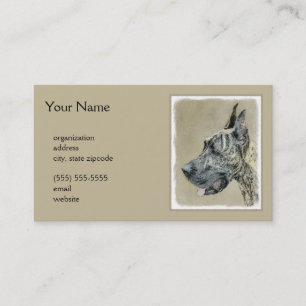 Great Dane (Brindle) schilderen - Oorspronkelijke  Visitekaartje