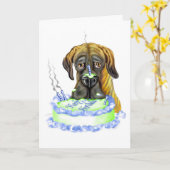 Great Dane Brindle UC Birthday Cake Kaart (Gele Bloem)