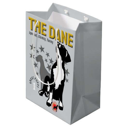 Great Dane-cadeautas Medium Cadeauzakje (Achterkant Gekanteld)