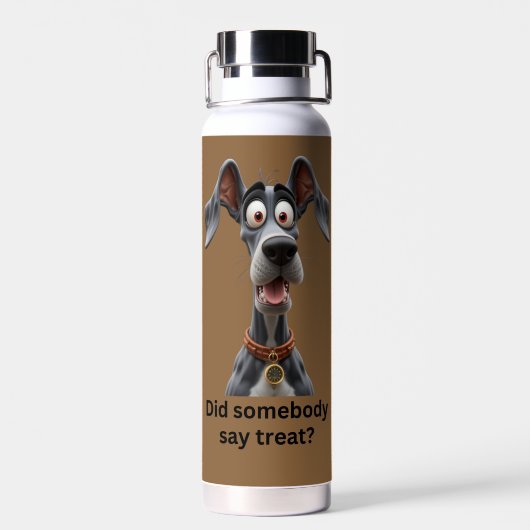 Great Dane Cartoon Character Waterfles (Achterkant)