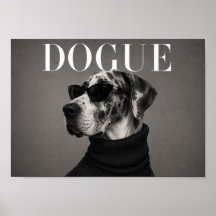 Great Dane Chic Fashion Honden Kunstprint