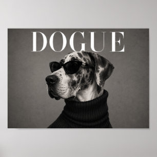 Great Dane Chic Fashion Honden Kunstprint Poster