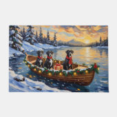 Great Dane Christmas Boat Holiday Deurmat (Voorkant)