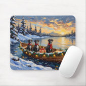 Great Dane Christmas Boat Holiday Muismat (Met muis)