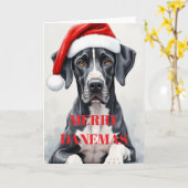 Great Dane CHRISTMAS CARD Kaart (Gele Bloem)