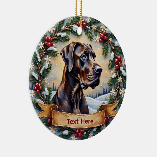 Great Dane Christmas Keramisch Ornament (Rechts)