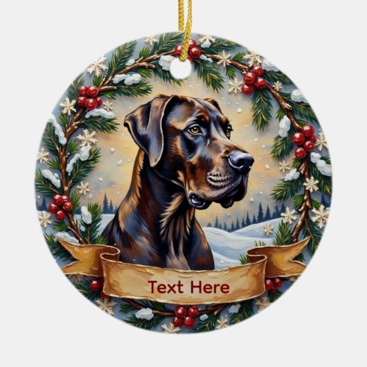 Great Dane Christmas Keramisch Ornament (Voorkant)