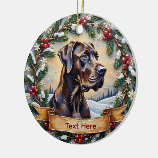 Great Dane Christmas Keramisch Ornament (Links)