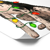 Great Dane Christmas Lights Dog Lover Xmas Pajama  Poster (Hoek)