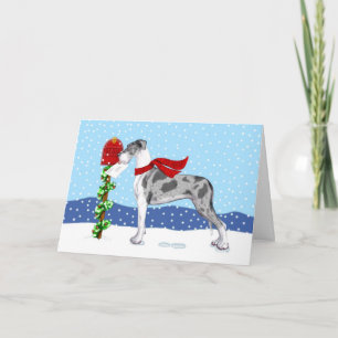 Great Dane Christmas Mail Merle UC Feestdagen Kaart