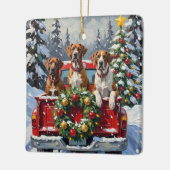 Great Dane Christmas Red Truck Holiday Keramisch Ornament (Links)