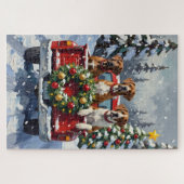 Great Dane Christmas Red Truck Holiday Legpuzzel (Horizontaal)