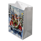 Great Dane Christmas Red Truck Holiday Medium Cadeauzakje (Achterkant Gekanteld)