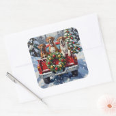 Great Dane Christmas Red Truck Holiday Vierkante Sticker (Envelop)