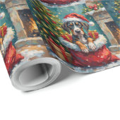 Great Dane Christmas Santa Bag Adventure Cadeaupapier (Rol Hoek)