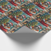 Great Dane Christmas Santa Bag Adventure Cadeaupapier (Hoek)