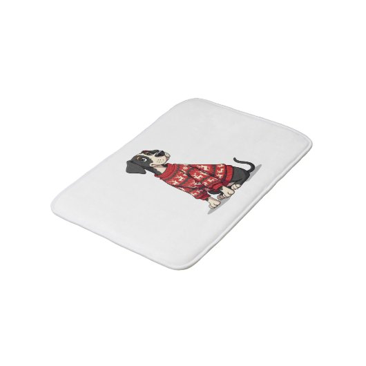 Great Dane Christmas Sweater Badmat (Gekanteld)