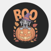 Great Dane Costume On Pumpkin Halloween Great Dane Ronde Sticker (Voorkant)