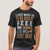 Great Dane Dad Funny Vaderdag Beer T-shirt (Voorkant)