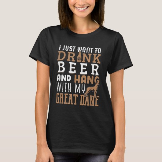 Great Dane Dad Funny Vaderdag Beer T-shirt (Voorkant)