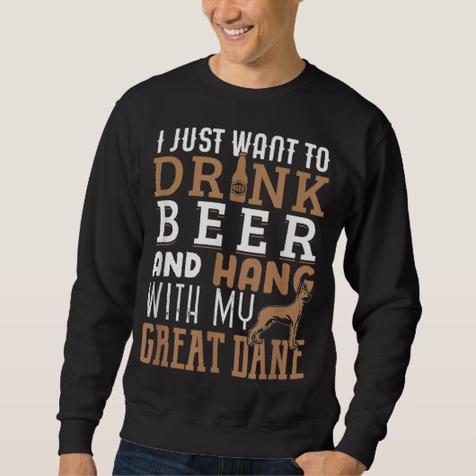 Great Dane Dad Funny Vaderdag Beer Trui (Voorkant)