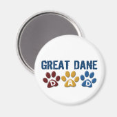 GREAT DANE Dad Paw Print 1 Magneet (Voorkant / Achterkant)