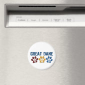 GREAT DANE Dad Paw Print 1 Magneet (Insitu (Vaatwasser))