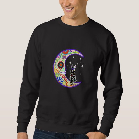 Great Dane Dia De Los Muertos Skelet Trui (Voorkant)