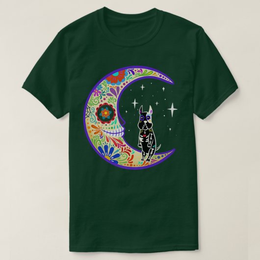 Great dane Dia de Los Muertos Skeleton  T-shirt (Design voorkant)