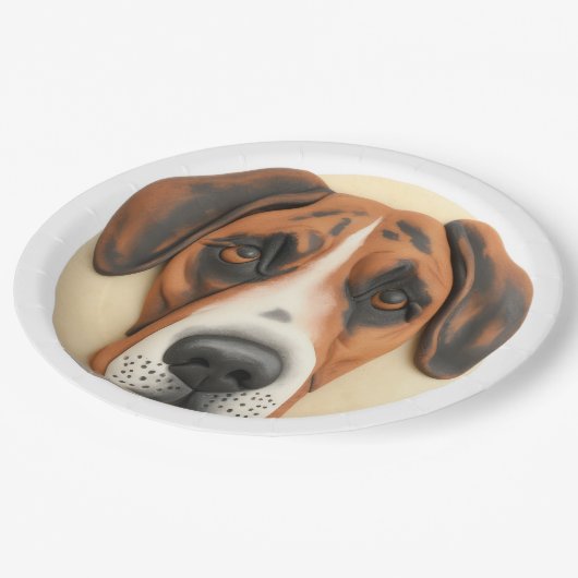 Great Dane Dog 3D geïnspireerd Papieren Bordje (Gekanteld)