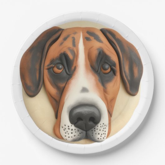 Great Dane Dog 3D geïnspireerd Papieren Bordje (Voorkant)