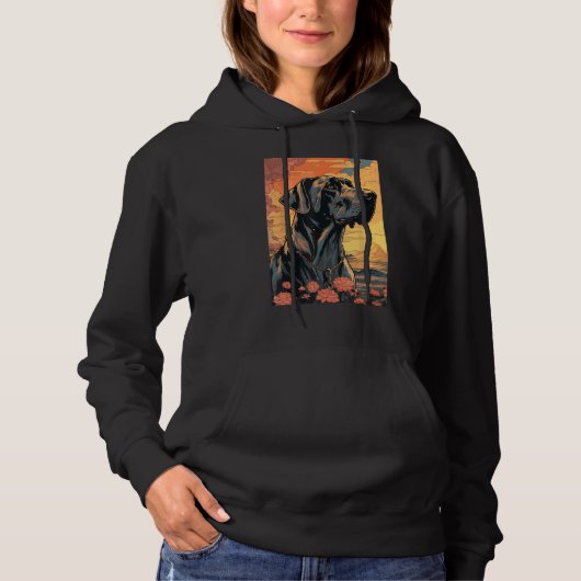 Great Dane Dog Aesthetic Japanese Ukiyo e 3 Hoodie (Voorkant)